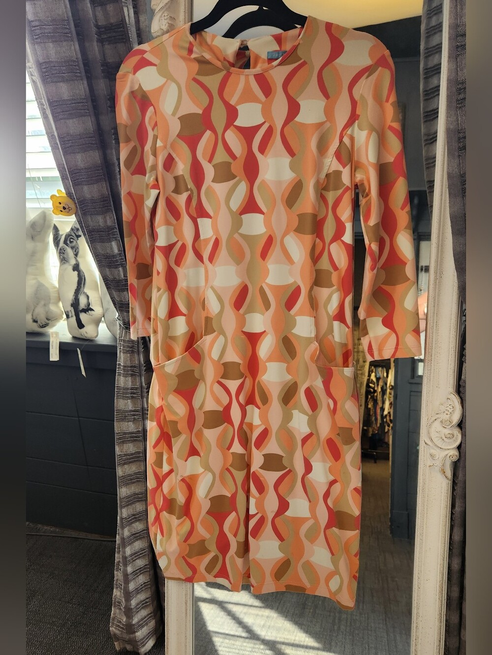 J McLaughlin Peach Tan And Pink Dress